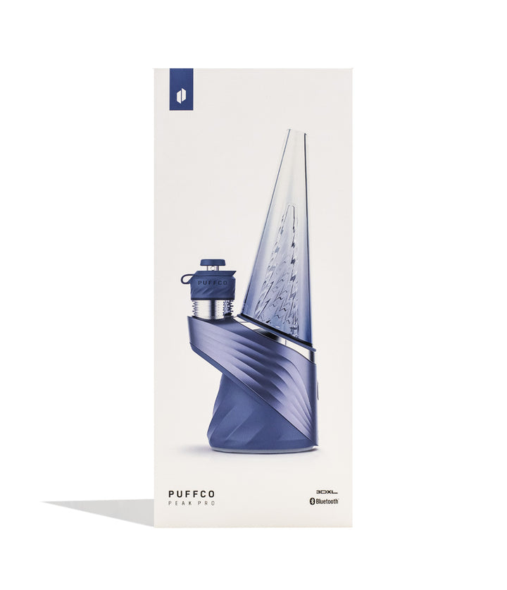 Puffco Limited Edition Storm Peak Pro Concentrate Vaporizer with 3DXL Atomizer Packaging Front View on White Background