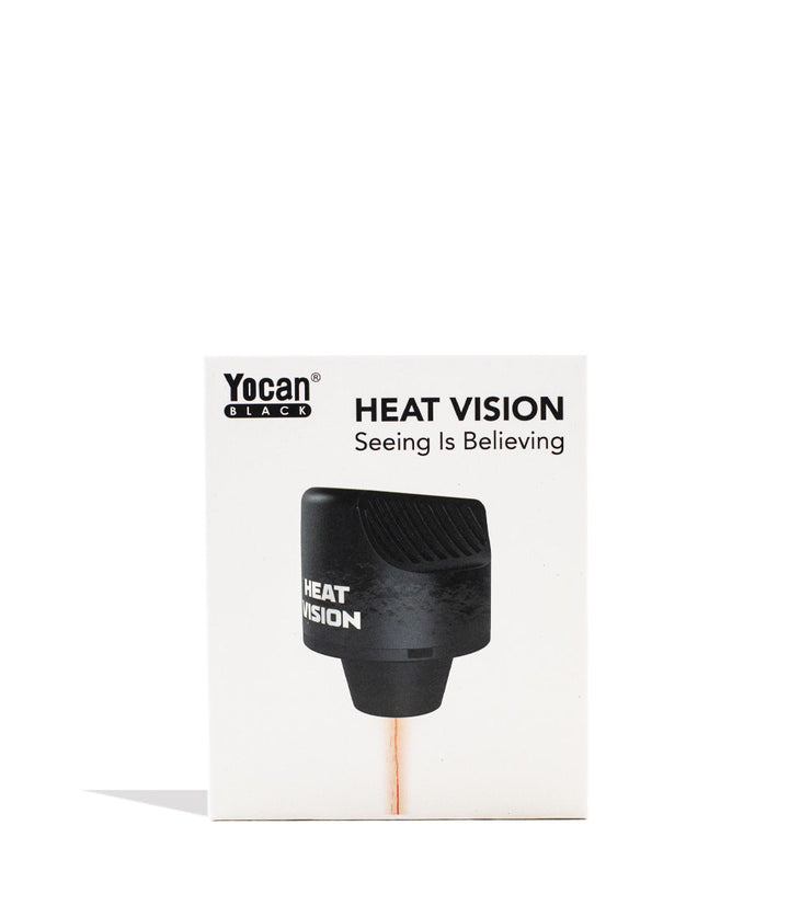 Black Yocan Black Heat Vision Thermometer Carb Cap Packaging Front View on White Background