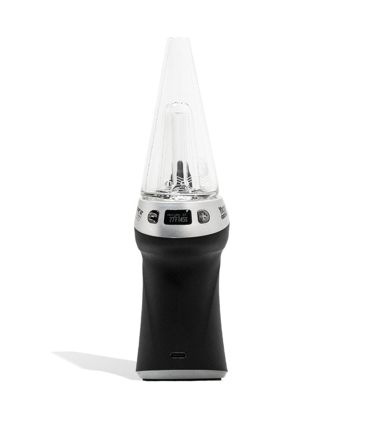 Silver Yocan Black Phaser Max 2 Concentrate Vaporizer Face View on White Background
