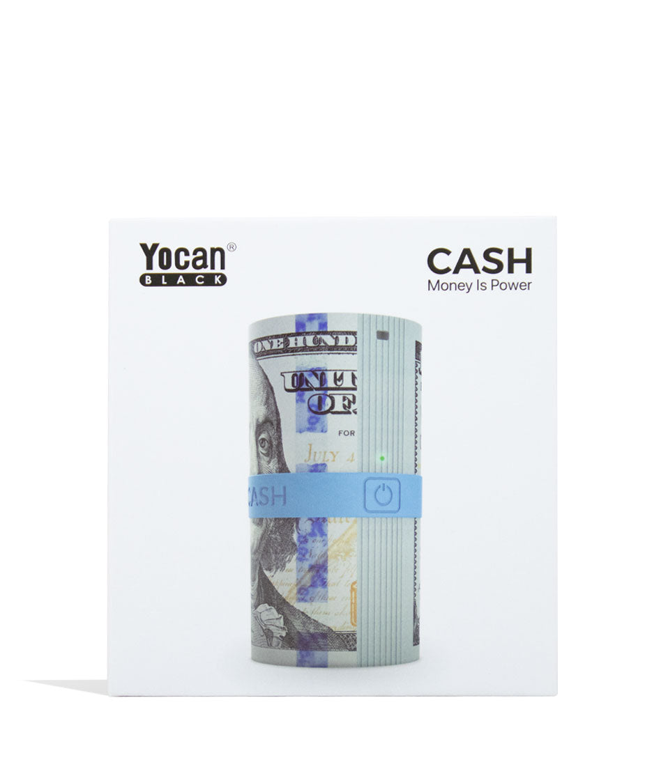 Blue Yocan Black Cash 510 Variable Voltage Battery packaging on white background