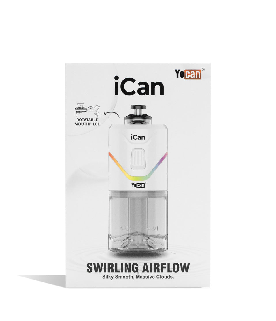 White packaging Yocan iCan E-Rig Vaporizer on white background