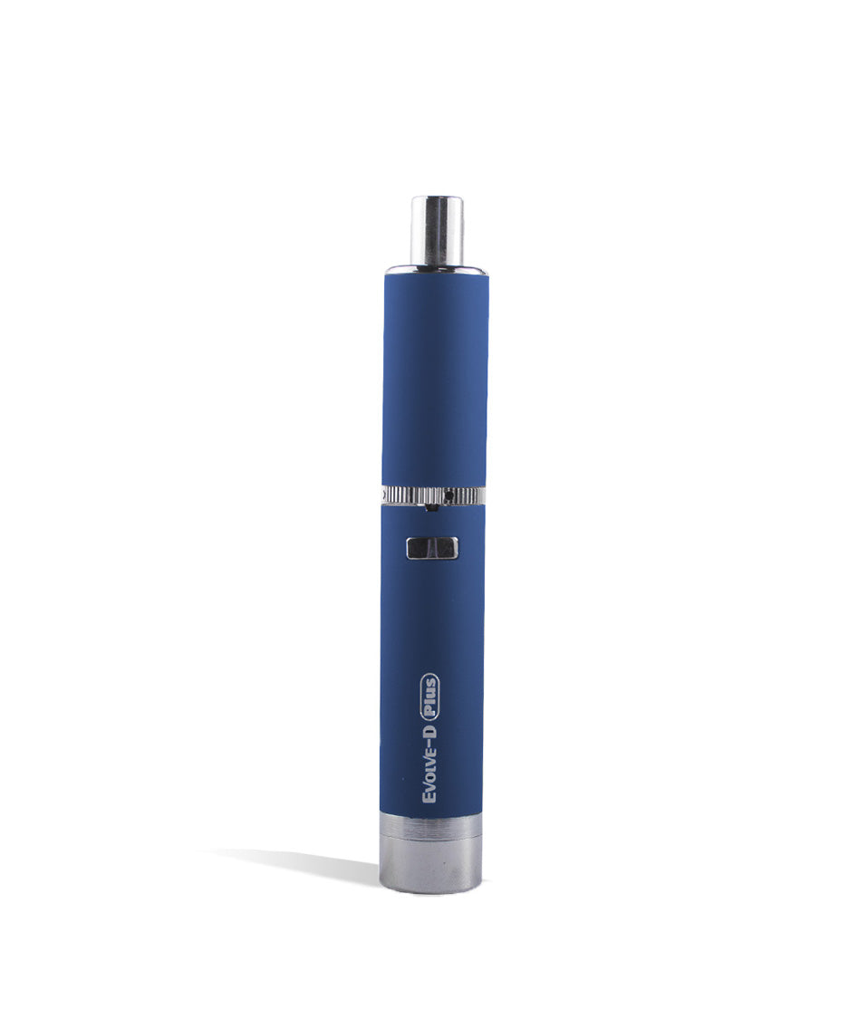 Blue Yocan Evolve D Plus Dry Herb Vaporizer on white studio background