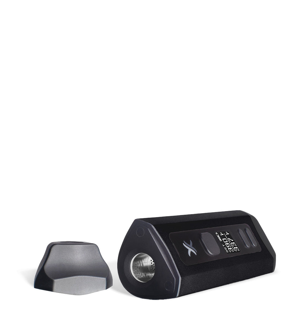 Black Top View Exxus Vape Mini Plus Vaporizer on white background